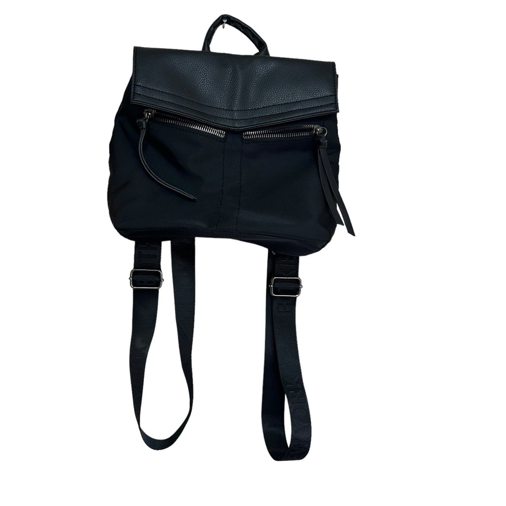 Botkier New York Trigger Black Nylon Faux Leather Mini Backpack MSRP $190